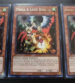 YUGIOH DROLL & LOCK BIRD TAMA-EN047 1ST RARE X3 LP - Image 2