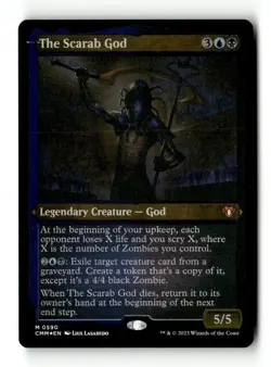 MTG Foil The Scarab God (Foil Etched) - CMM Moderately Played English - Image 1