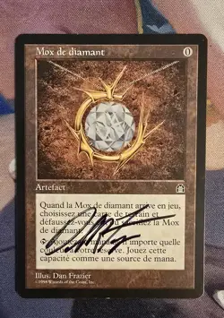 Mox Diamond Signed Dan Frazier French Moderately Played Magic The Gathering MTG - Image 1