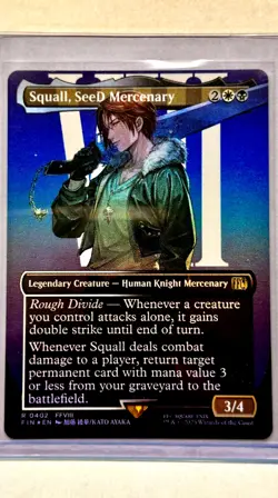 MTG Magic The Gathering FIN Final Fantasy Borderless Foil Squall SeeD Mercenary - Image 1