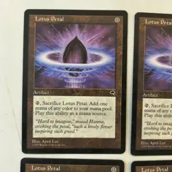 MTG LOTUS PETAL (x4) Tempest Regular 1997 Vintage Magic The Gathering  - Image 2