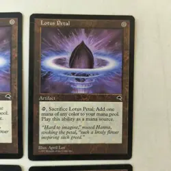 MTG LOTUS PETAL (x4) Tempest Regular 1997 Vintage Magic The Gathering  - Image 3