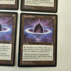 MTG LOTUS PETAL (x4) Tempest Regular 1997 Vintage Magic The Gathering  - Image 4