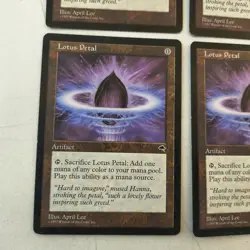 MTG LOTUS PETAL (x4) Tempest Regular 1997 Vintage Magic The Gathering  - Image 5