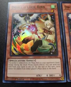 YuGiOh! x3 Droll & Lock Bird RA02-EN006 Alt Art Super Rare 1st Edition LP - Image 2