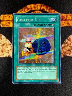 ðŸ”¥YUGIOH â€¢ GRACEFUL DICE â€¢ PRISMATIC SECRET RARE â€¢ EDS-002 â€¢ PROMO â€¢ NMðŸ”¥ - Image 1