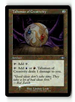 MTG Foil Talisman of Creativity (Retro Frame) - MH1 Moderately Played English - Image 1