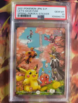 Pokemon Card Lets Have Fun Sticker 2021 Pikachu Zapdos Articuno Japanese PSA 10 - Image 2