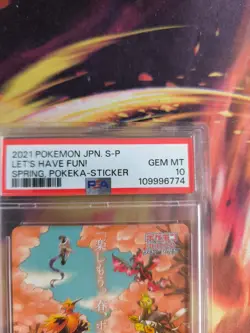 Pokemon Card Lets Have Fun Sticker 2021 Pikachu Zapdos Articuno Japanese PSA 10 - Image 4