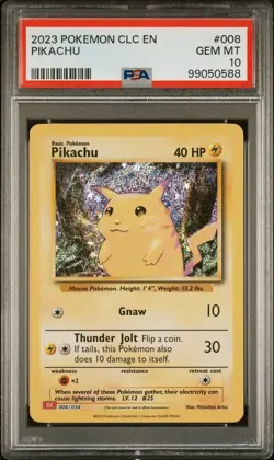 PSA 10 Pikachu 008/034 Classic Collection English Holo Graded Pokemon Card - Image 4