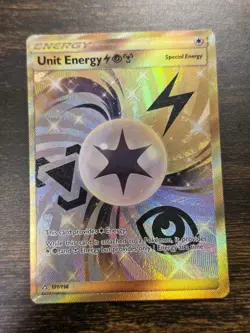 Pokémon Unit Energy LPM Trainer Ultra Prism 171/156 Holo Gold Secret Rare Card - Image 1