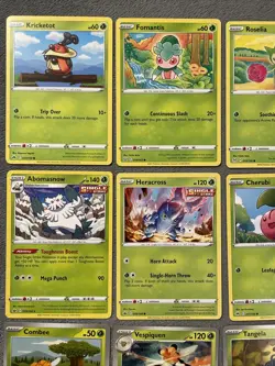 Grass Type Pokemon Cards Lot Includes Rare Holos Reverse Holos Tsareena Shrifty+ - Image 2
