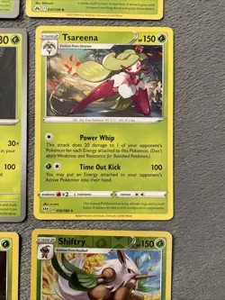 Grass Type Pokemon Cards Lot Includes Rare Holos Reverse Holos Tsareena Shrifty+ - Image 8