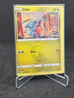 Pokemon Card Gible 107/172 Sword & Shield—Brilliant Stars Common OFF CENTER - Image 1