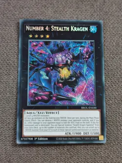 Yu-Gi-Oh Number 4: Stealth Kragen BROL-EN030 Secret Rare 1st Edition - Image 3