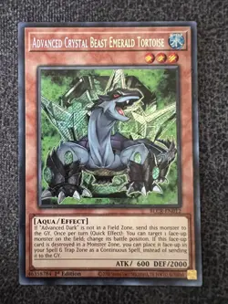Yugioh Advanced Crystal Beast Emerald Tortoise BLCR-EN012 Secret Rare 1st Ed NM - Image 2