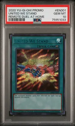 2020 YU-GI-OH! PROMO REMOTE DUEL AT HOME #EN001 UNITED WE STAND PSA 10 - Image 3