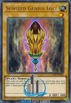 Yugioh GFTP-EN014 Sunseed Genius Loci Ultra Rare 1st Edition - Image 1