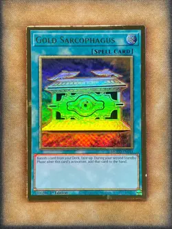 Yugioh Gold Sarcophagus MGED-EN041 Gold Rare 1st Ed NM - Image 1