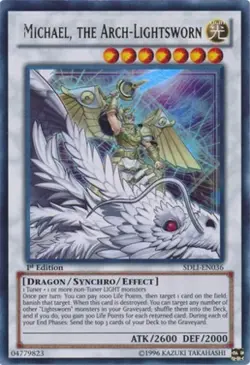 Yugioh! LP Michael, The Arch-Lightsworn - SDLI-EN036 - Ultra Rare - 1st Edition - Image 2