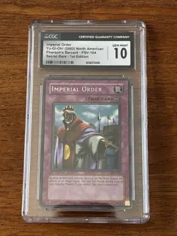2002 Imperial Order Yu-Gi-Oh! PSV-104 Secret Rare 1st Edition Gem Mint CGC 10 - Image 1