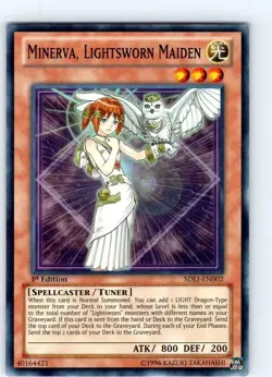 Yugioh Minerva, Lightsworn Maiden SDLI-EN002 Super Rare 1st Ed NM - Image 1