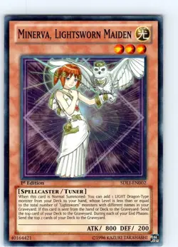 Yugioh Minerva, Lightsworn Maiden SDLI-EN002 Super Rare 1st Ed NM - Image 2