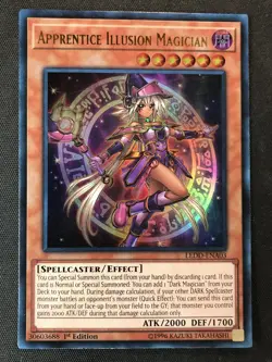 Yu-Gi-Oh TCG #LEDD-ENA03 Apprentice Illusion Magician 1st Edition Ultra Rare LP - Image 1