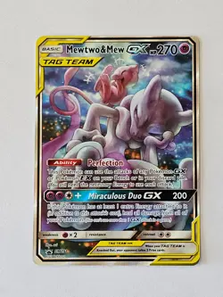 Mewtwo & Mew GX Tag Team SM191 English MINT Beautiful Card! NM+++ Mewtwo and Mew - Image 1