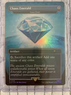 Chaos Emerald (7036)  Blue Foil - Lotus Petal - Sonic Secret Lair - Magic MTG - Image 1