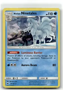 Pokemon TCG - Alolan Ninetales 28/147 - Cracked Ice Holo - Burning Shadows - Image 1