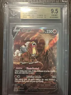 Entei V BGS 9.5 GEM MINT 2023 GG36/GG70 Crown Zenith Holo Pokemon Card BECKETT - Image 1