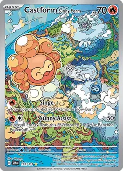 Castform Sunny Form 195/191 Surging Sparks Illustration Rare Pokemon Card - Image 3