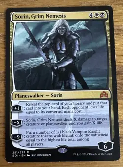 MTG Shadows Over Innistrad, Sorin, Grim Nemesis -- Light Played - Image 1
