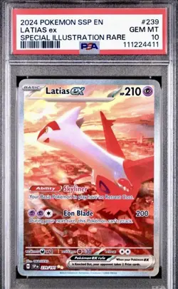 Pokemon Latias ex Surging Sparks Special Illustration Rare #239 PSA 10 Gem Mint - Image 1