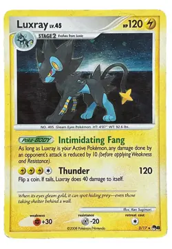 Luxray 3/17- POP Series 8 (2008)-Vintage Holo Rare- LP/MP- Pokemon TCG - Image 3