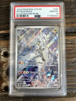 PSA 10 N's Reshiram  167/159 Illustration Rare Pokemon Card Journey Together - Image 1