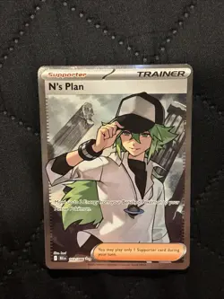 N's Plan 163/086 Full Art Black Bolt EN Pokemon Card Near Mint Trainer Silver ⭐️ - Image 3