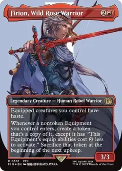 Firion, Wild Rose Warrior (Borderless) (Surge Foil) -Foil Light Play MTG - Image 1