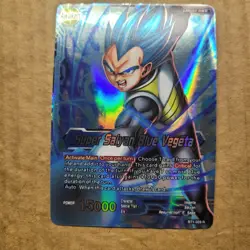 Dragon Ball Super SUPER SAIYAN BLUE VEGETA BT1-028 R RARE HOLO FOIL LP CARD - Image 3
