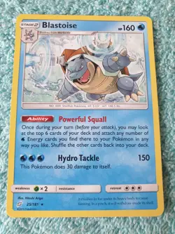 BLASTOISE 25/181 HOLO & REGULAR VERSIONS SUN AND MOON TEAM UP POKEMON CARDS - Image 9
