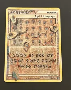 Alph Lithograph - Secret Rare Four Triumphant HGSS Unown - Pokemon Card - MP - Image 1