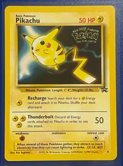Pikachu # 4 Black Star Gold Stamped Movie Promo Pokemon Card 1999 tcg Near Mint - Image 1