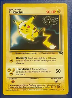Pikachu # 4 Black Star Gold Stamped Movie Promo Pokemon Card 1999 tcg Near Mint - Image 3