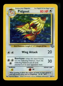#3 Pidgeot 8/64 Jungle 1999 WOTC Holo Rare Pokémon Card TCG - Image 1