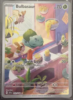 Pokémon TCG Stellar Crown Bulbasaur Holo Rare Card 143/142 Sv07 IR English - Image 5
