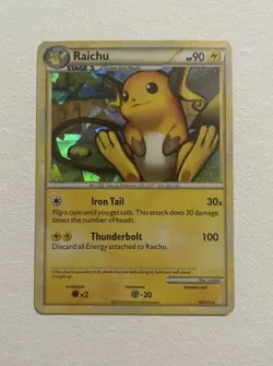 Pokémon TCG Raichu HeartGold SoulSilver Holo Card 10/123 Rare 2010 - Image 1
