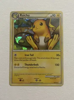 Pokémon TCG Raichu HeartGold SoulSilver Holo Card 10/123 Rare 2010 - Image 8