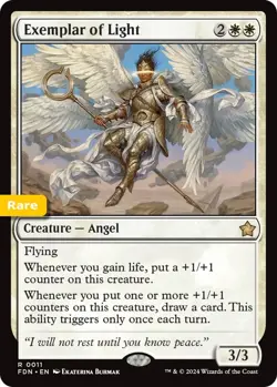 MTG Exemplar of Light Foundations Rare Creature – Angel NM - Image 1