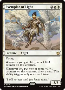 MTG Exemplar of Light Foundations Rare Creature – Angel NM - Image 2